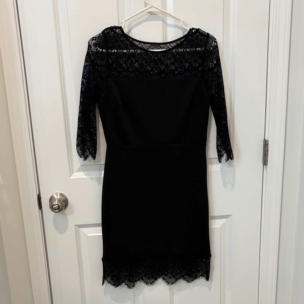 Express Black Lace Long Sleeve Dress